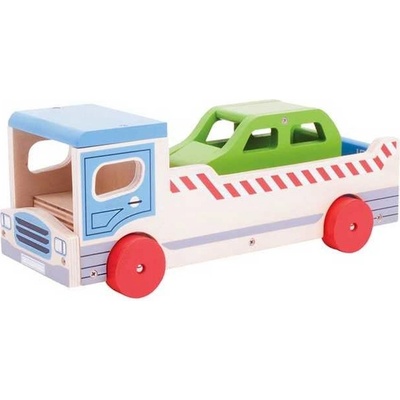 Bigjigs Toys odtahové auto s osobním autem