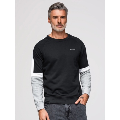 Ombre Tri-color men's sweatshirt with raglan sleeves black