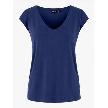 Image 1 of Pieces Тениска Pieces Women's Regular Fit Knitted T-Shirt - Bellwether Blue