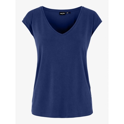 Pieces Тениска Pieces Women's Regular Fit Knitted T-Shirt - Bellwether Blue