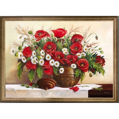 Bondecor Zarámovaný obraz Vlčie maky 54 x 74 cm