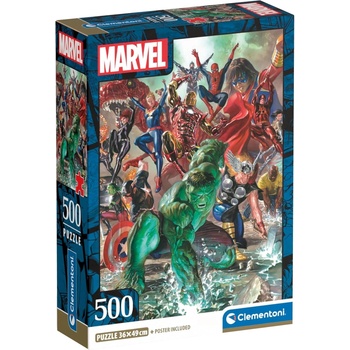 Clementoni Пъзел Clementoni от 500 части - Героите на Marvel (35546)