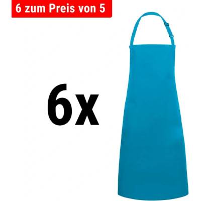 G.Gastro 6 ks Karlowsky Zástěra s laclem Basic tyrkysová D9785935