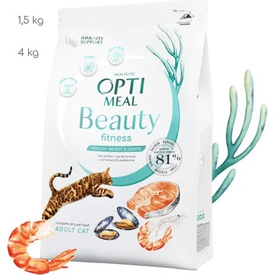 OPTIMEAL BEAUTY FITNESS HEALTHY WEIGHT No grain For adult cats 4 kg
