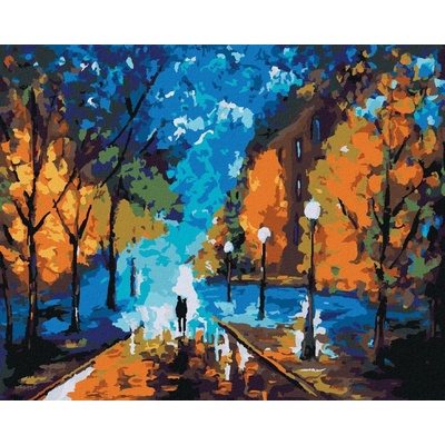 Zuty Malování Podle Čísel Procházka Pozdě V Noci 40 x 50 Cm Plátno Rám
