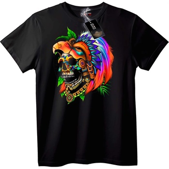 NOONEBRAND Тениска с Цветен Ацтекски Skull - M, White