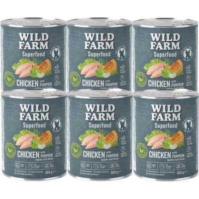 Wild Farm Superfood kuracie mäso s tekvicou jablkom a bylinkami 6 x 800 g