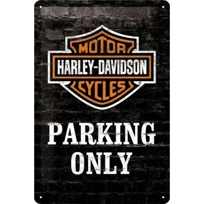 Plechová ceduľa Harley-Davidson - Parking Only, 20 × 30 cm