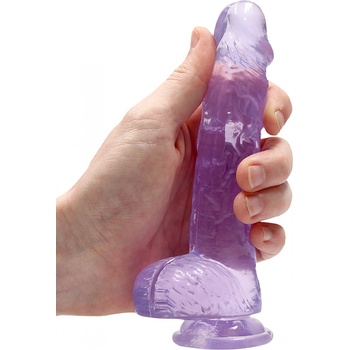 Image 1 of RealRock Realistic Dildo with Balls 6" 15 cm Purple