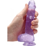 RealRock Realistic Dildo with Balls 6" 15 cm Purple