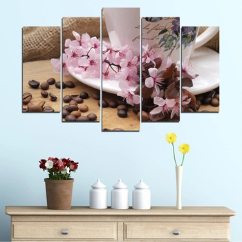 Vivid Home Декоративни панели Vivid Home от 5 части, Цветя, PVC, 160x100 см, Стандартна форма №0481