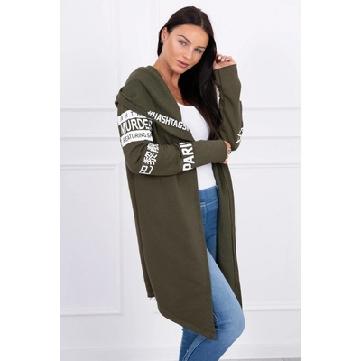 Fashionweek Luxusní sportovní blezer sportovni mikina s kapuci K033 Khaki