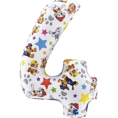 Grabo Balónek fóliový číslice 4 Tlapková patrola 66 cm