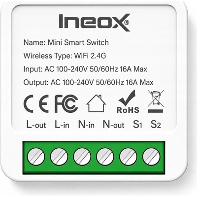 Wifi Mini Tuya Smart Switch 16A DIY Aubess, obousměrný spínač