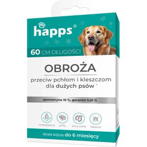 Bros Sp z o. o Happs - нашийник против бълхи и кърлежи за големи кучета, 60 см
