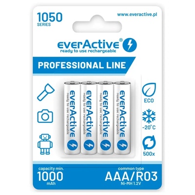 everActive Акумулаторни батерии everActive Ni-MH R03 AAA 1050 mAh Professional Line (EVHRL03-1050)