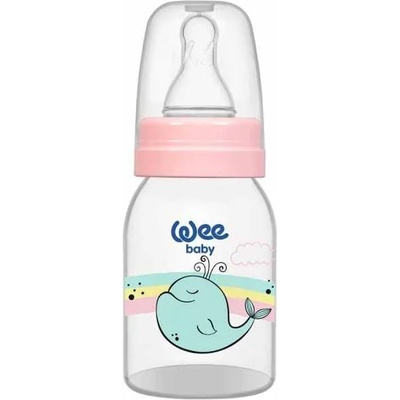 Wee Baby Бебешко шише Wee Baby Classic - 125 ml, розово с кит (851)