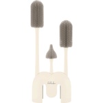 KikkaBoo Четки за шишета KikkaBoo - Platinum Silicone, 3 броя с поставка, Sand (31302050050) - ozone