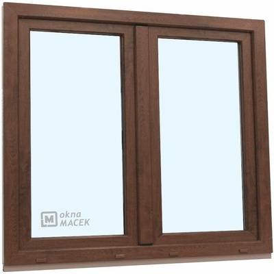 KÖMMERLING Plastové okno - 70 AD, 1500x1500 mm, O+OS klapačka, ořech/bílá