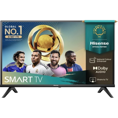 Телевизор Hisense 40A4Q, 40" (101.6cm) Full HD Smart TV, HDR10, DTS Virtual: X, DVB-T2/C/S2, Wi-Fi, LAN, 2x HDMI, 1x USB (40A4Q)