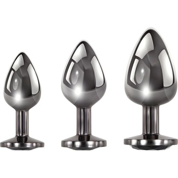 ostatní Комплект анални плъгини Evolved с черен скъпоценен камък