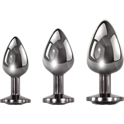 EVOLVED Комплект анални плъгини Evolved с черен скъпоценен камък