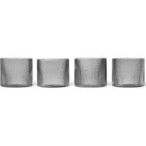 ferm LIVING Чаша за вода RIPPLE 200 ml, комплект от 4 бр. , сив, твърди LIVING (FERM1104264665)