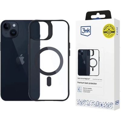 3mk Protection 3mk Satin Armor MagCase с MagSafe за iPhone 14 Plus - прозрачен с черна рамка (5903108563789)
