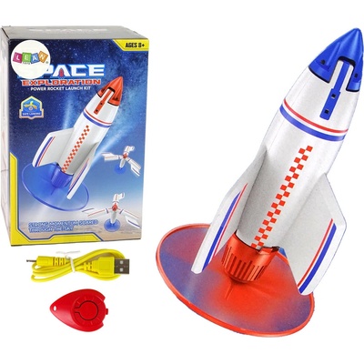Mamido Biela Lietajúci Raketa s Nabíjačkou Dĺžka 21 cm