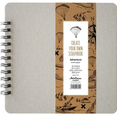 Drasca Art Album kroužkové Scrapbook Adventure kraft (300g/m2, 12 listů) 20x20cm – Zboží Mobilmania