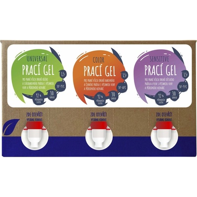 AlzaEco pracie gély Universal, Color, Sensitive 3 x 1,5 l 90 praní