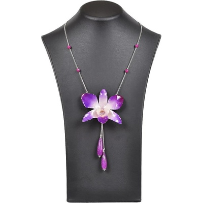 Dannyra Колие с естествена орхидия в преливащи цветове Dannyra Jewels