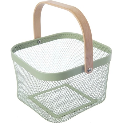 ORION Košík kov/bambus GREENISH 27 × 24,5 × 16,5 cm