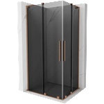 Mexen Velar L Duo плъзгаща се душ кабина 90 x 80 см, графит, четкована мед - 871-090-080-02-43-65 (871-090-080-02-43-65)