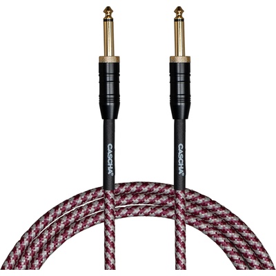 Cascha Professional Line Guitar Cable Tweed Red 3 m Директен - Директен Инструментален кабел (CCP-G2SRD3)