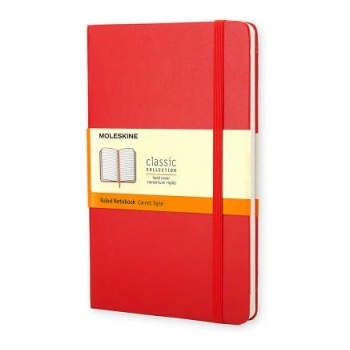Moleskine srl Moleskine Pocket Ruled Hardcover Notebook Scarlet Red | Moleskine