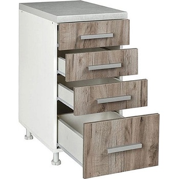 Matis Кухненски шкаф долен с четири чекмеджета in d40 f сив дъб