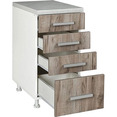 Matis Кухненски шкаф долен с четири чекмеджета in d40 f сив дъб