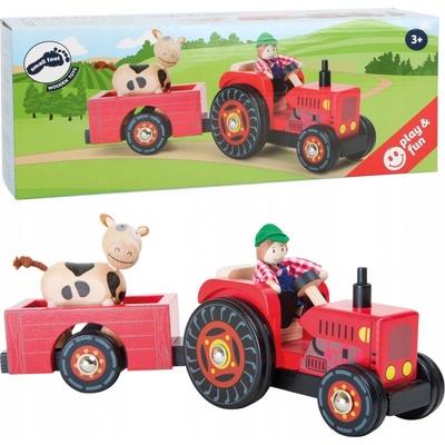 Small Foot Dřevěný farmářský traktor s vlečkou
