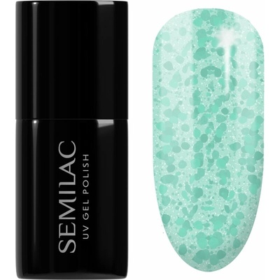 Semilac UV Hybrid Crushed_ICE gélový lak na nechty s použitím UV/LED lampy odtieň 495 Mint Glacier 7 ml