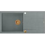Quadron Unique Evan 146 XL вградена композитна мивка сиво-медна 100x50 см (HCQE10050U5_PVDC1_P2O) Мивка за вграждане