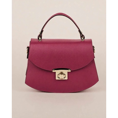 Sueno Bags Ivy kožená kabelka tmavě růžová 24 × 17 × 7 cm