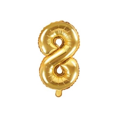 Balón fóliový 35cm číslo 8 zlatý