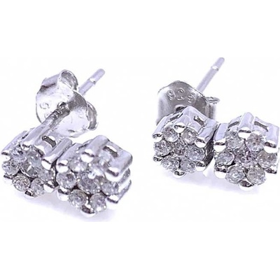 Jan Kos jewellery stříbrné náušnice s bílým kamenem 12104840