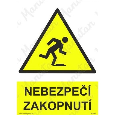 Manutan Nebezpečí zakopnutí, plast 210 x 297 x 0,5 mm A4