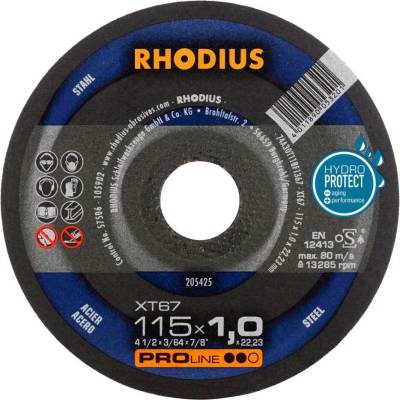 Řezný kotouč RHODIUS 115x1,0x22 XT67 PROline, ocel