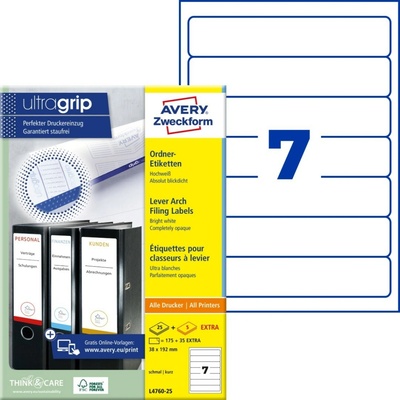 Avery Zweckform 25 listů, A4, bílé L4760-25