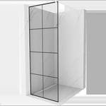 Mexen Kioto душ параван Walk-in 70 x 200 cm, черна решетка 8 mm, бял - 800-070-101-20-77 (800-070-101-20-77)