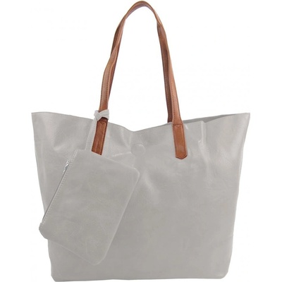 Barebag Veľká svetlo shopper dámska taška s crossbody vo vnútri šedá