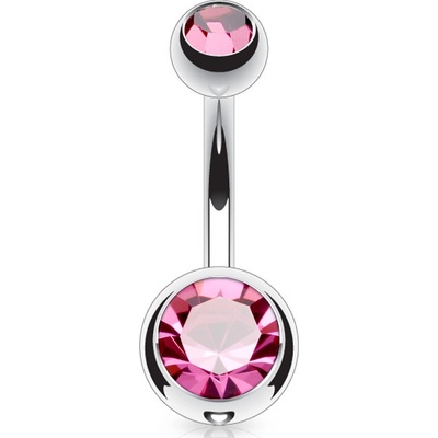 Steel Edge piercing do pupku z chirurgickej ocele SENS04 sv.ružová